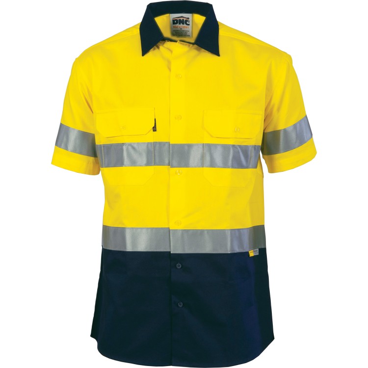 Hivis Two Tone Drill Shirt With 3m 8906 R/tape - Short Sleeve