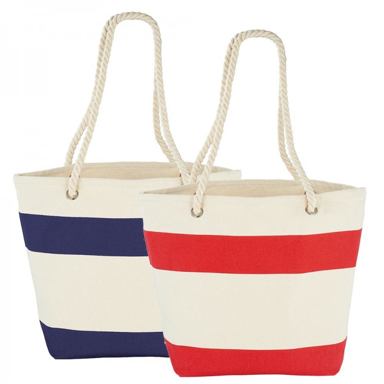 Capri Stripes Cotton Shopper Tote