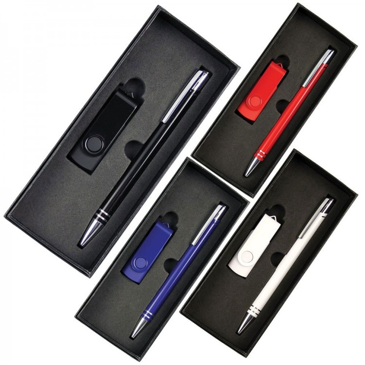 the-range-gift-set-with-4gb-lacquered-rotate-flash-drive-&-hawk-pen