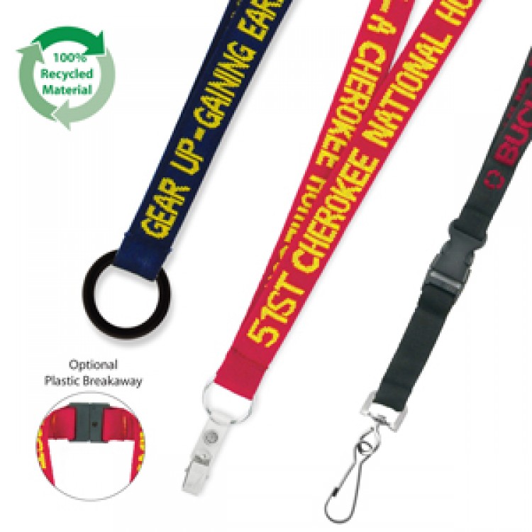 High Caliber 19mm Woven Text Recycled Lanyard