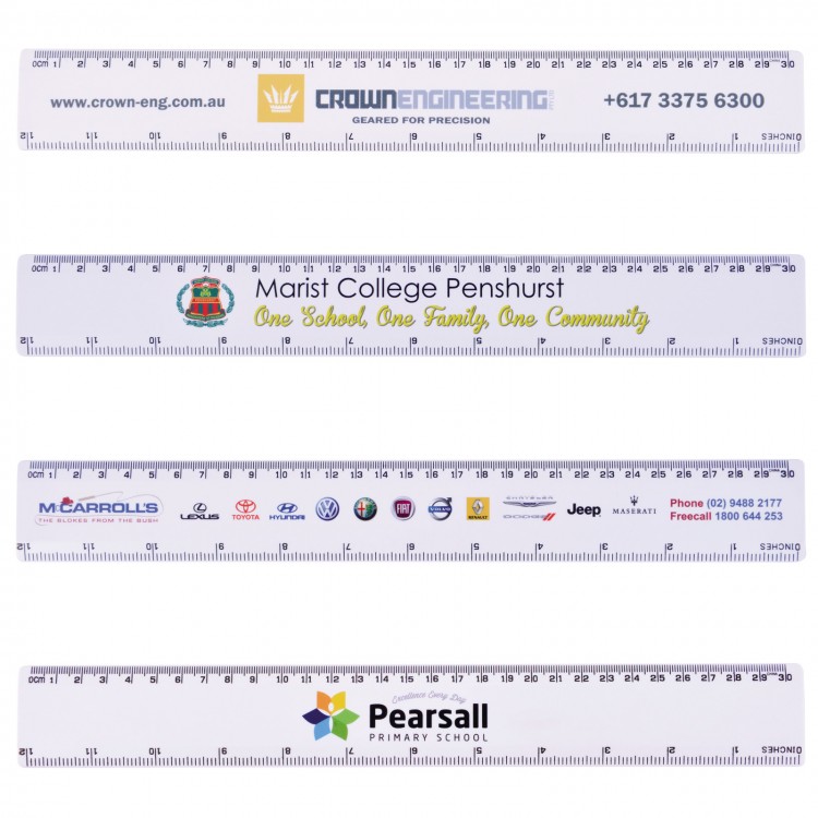 White 30cm Premium Plastic Ruler