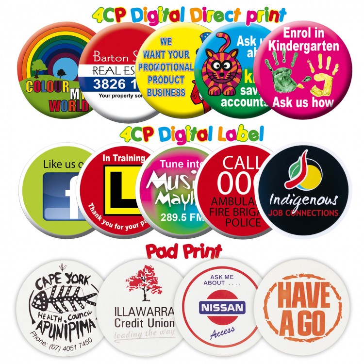 White Plastic Button Badge