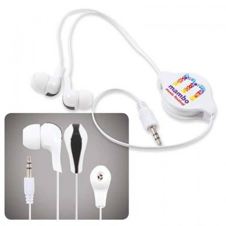 Logo Line Zen Retractable Earbuds / Headphones | LL6151