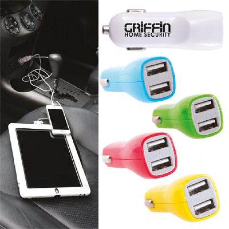 Logo Line Dual USB Outlet Car Charger | LN0009
