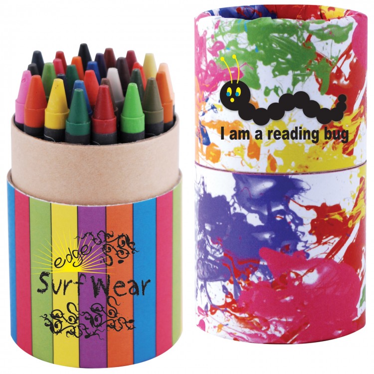 Custom Design Assorted Colour Crayons in Cardboard Tube