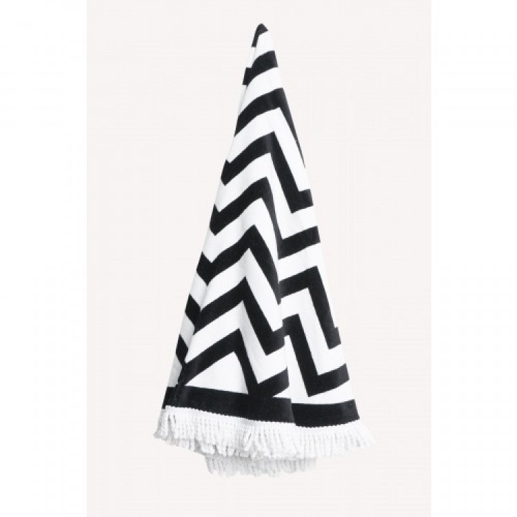 Simba Towels Zig Zag Round Towel With Fringe | ZZ115-ST