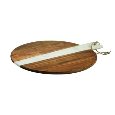 Peer Sorensen Acacia Wood & Marble Round Serving Board 62x51x2.2cm