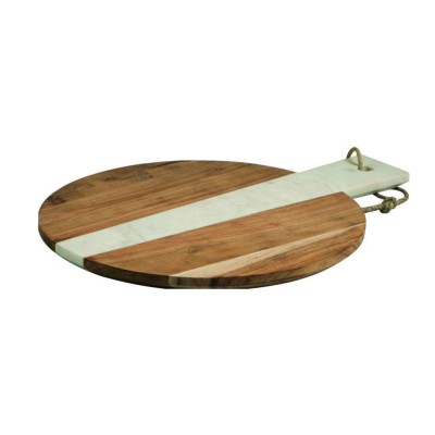 Peer Sorensen Acacia Wood & Marble Round Serving Board 46x35.5x2.4cm