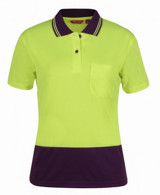 Hi Vis Ladies S/S Jacquard Polo