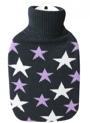 Europa Brands Hugo Frosch Hot Water Bottle Luxury Stars Knitted Cover 1.8 L