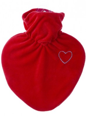 Europa Brands Hugo Frosch Hot Water Bottle Red Heart Fleece Cover 1 L
