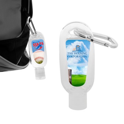 High Caliber 60ml Hand Sanitiser Gel with Carabiner