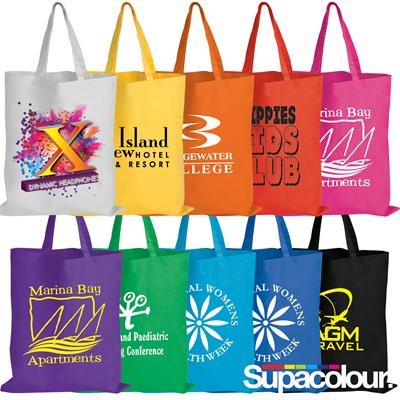 Logo Line Coloured Cotton Double Short Handle Tote Bag - 140 GSM | LL509