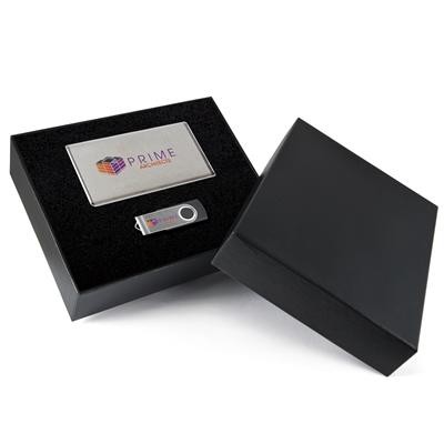 Logo Line Superior Gift Set - Vega Power Bank, Swivel Flash Drive | LL8265