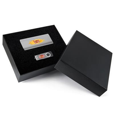 Logo Line Superior Gift Set - Alumina Power Bank, Swivel Flash Drive | LL8267