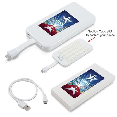 Logo Line Suction Cup Power Bank with Micro USB Cable | LL9108