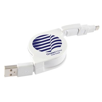 Logo Line Dual Retractable Micro USB/8 Pin Connector Cable | LL9352