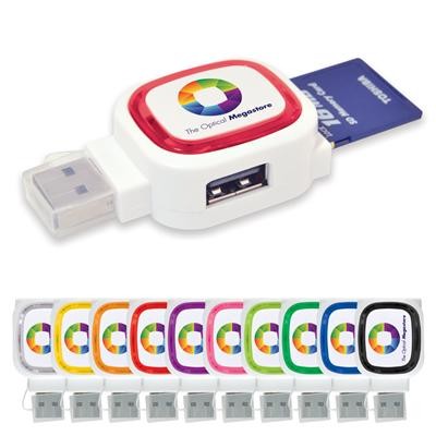 Logo Line Family Dual USB A Hub & SD/MICRO SD Card Reader | LL9408