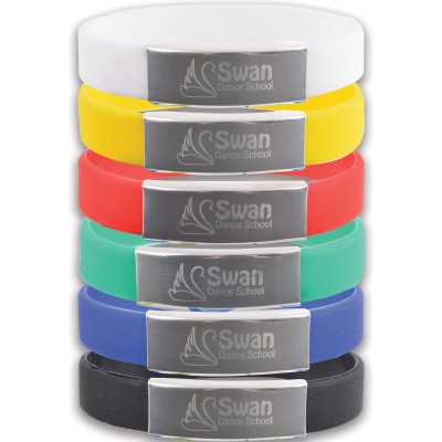 Silicone Wrist Band with Metal Plate