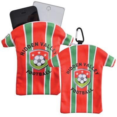 Logo Line Custom Superior Hi Microfibre T-Shirt Phone Pouch with Carabiner | LN0707