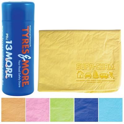 Logo Line Debossed Supa Cham Chamois / Body Towel in Tube | LN404