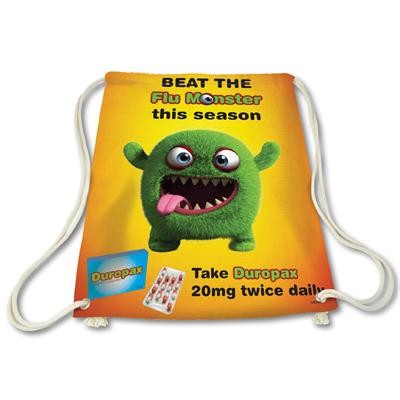 Logo Line Cotton Drawstring Bag with Full Colour Design - 170 GSM | LN536