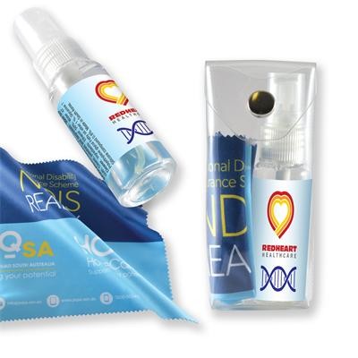 Logo Line Microfibre Lens Cloth & Cleaning Solution in PVC Pouch | LN605