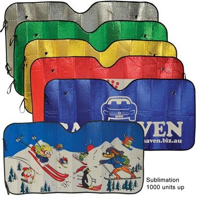Logo Line Concertina Metallic Car Sun Shade | LN9105