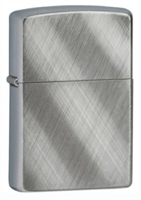 Zippo Classic Lighter - Brushed Chrome Diagonal Weave Pattern