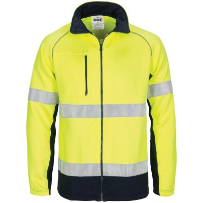Hivis 2 Tone Full Zip Fleecy Sweat Shirt Csr R/tape