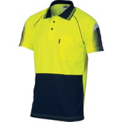 DNC Workwear HiVis Cool-Breathe Sublimated Piping Polo - Short Sleeve