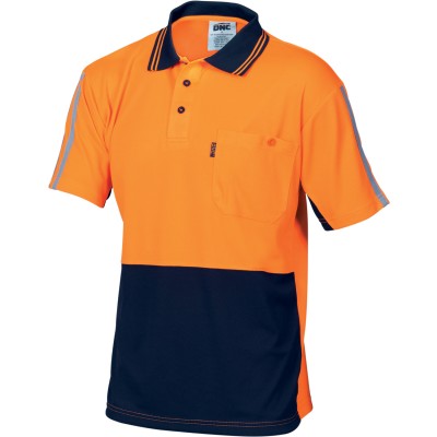 DNC Workwear HiVis Cool-Breathe Stripe Polo - Short Sleeve