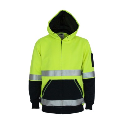 Hivis 2 Tone Full Zip Super Fleecy Hoodie With Csr R/tape