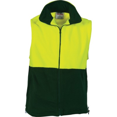 HiVis Two Tone Full Zip Polar Fleece Vest