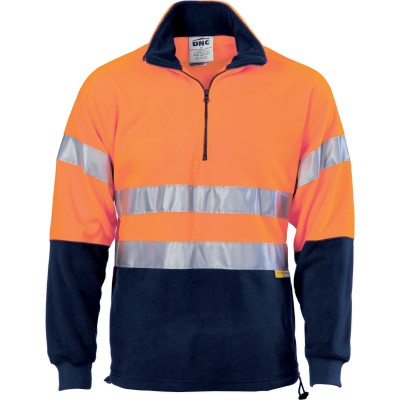 HiVis Two Tone 1/2 Zip Polar Fleece with 3M R/Tape