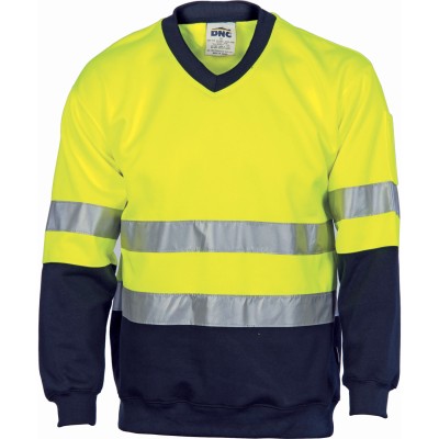 Hivis Two Tone Sweatshirt (Sloppy Joe) With Generic R/Tape V-Neck