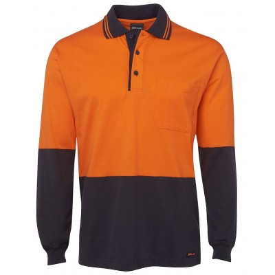 Hi Vis L/S Cotton Polo