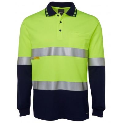 Hi Vis L/S (D+N) Cotton Back Polo