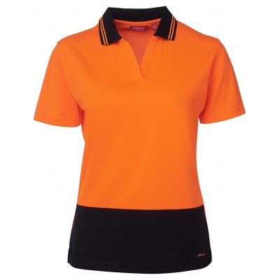 Hi Vis Ladies S/S Non Button Polo