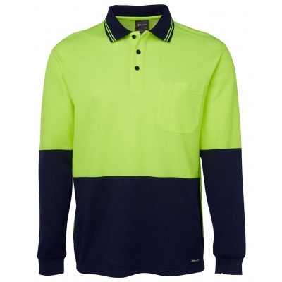 Hi Vis L/S Cotton Back Polo
