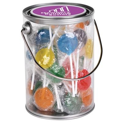 Logo Line Assorted Colour Lollipops in 1 Litre Drum | LL1094