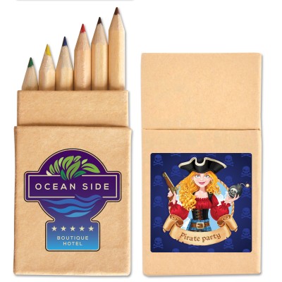 Mini Coloured Pencils in Cardboard Box