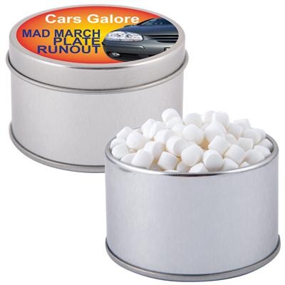 Logo Line Peppermints in Silver Round Tin | LL3404