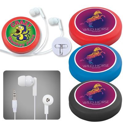 Logo Line Earphone / Headphone Set in Silicone Case with Cord Retainer | LL6154