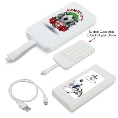 Logo Line Suction Cup Power Bank with 8 Pin Ribbon Cable | LL9107
