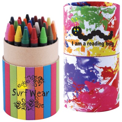 Custom Design Assorted Colour Crayons in Cardboard Tube