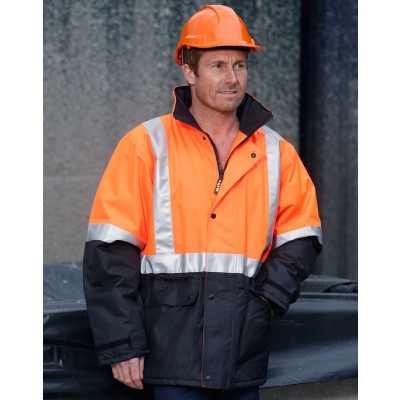 Winning Spirit Hi-Vis two Tone Rain Proof Jacket with Quilt Lining