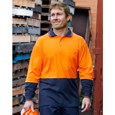 Winning Spirit Cotton Jersey two tone Long Sleeve Safety Polo