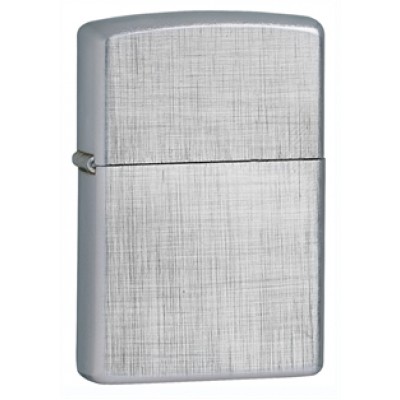 Zippo Classic Lighter - Brushed Chrome  Linen Weave Pattern