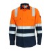Hivis 2 Tone L/W Cotton Bio-Motion & "X" Back Shirt With Csr R/tape - L/S